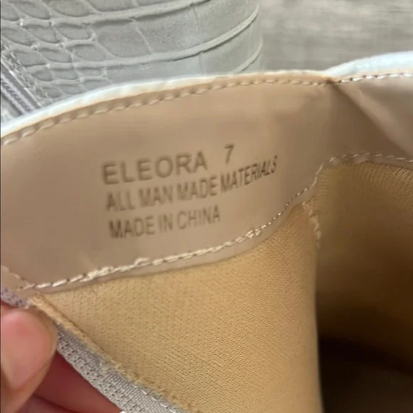 Lulus Eleora Bone Crocodile-Embossed Mid-Calf High Heel Boots - Picture 8 of 9